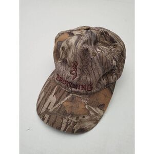 Vintage Browning Hunting Camouflage Adjustable Hat One Size Outdoors